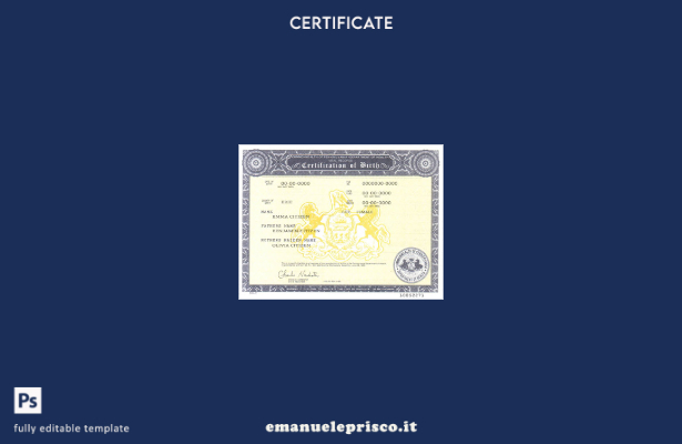 modello di certificato di nascita USA Pennsylvania in stile verificato